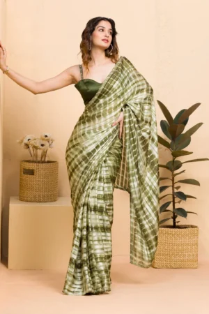 Mehendi Georgette Designer Saree