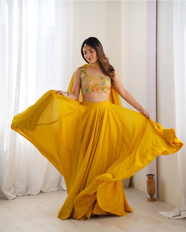 Yellow Color Pure Soft Georgette Lehenga Choli