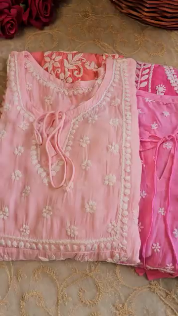 Blush Pink Chikankari Kurta Set – A Timeless Classic - Image 2