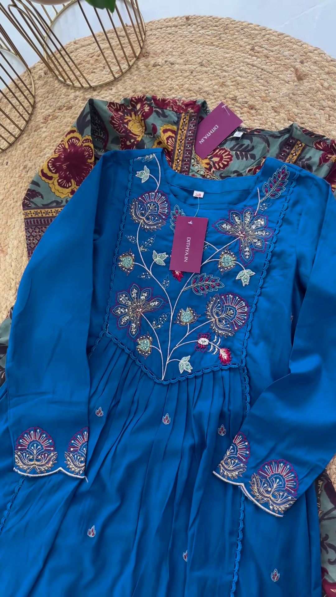 Bohemian Floral Print Maxi Dress with Tassel Detail