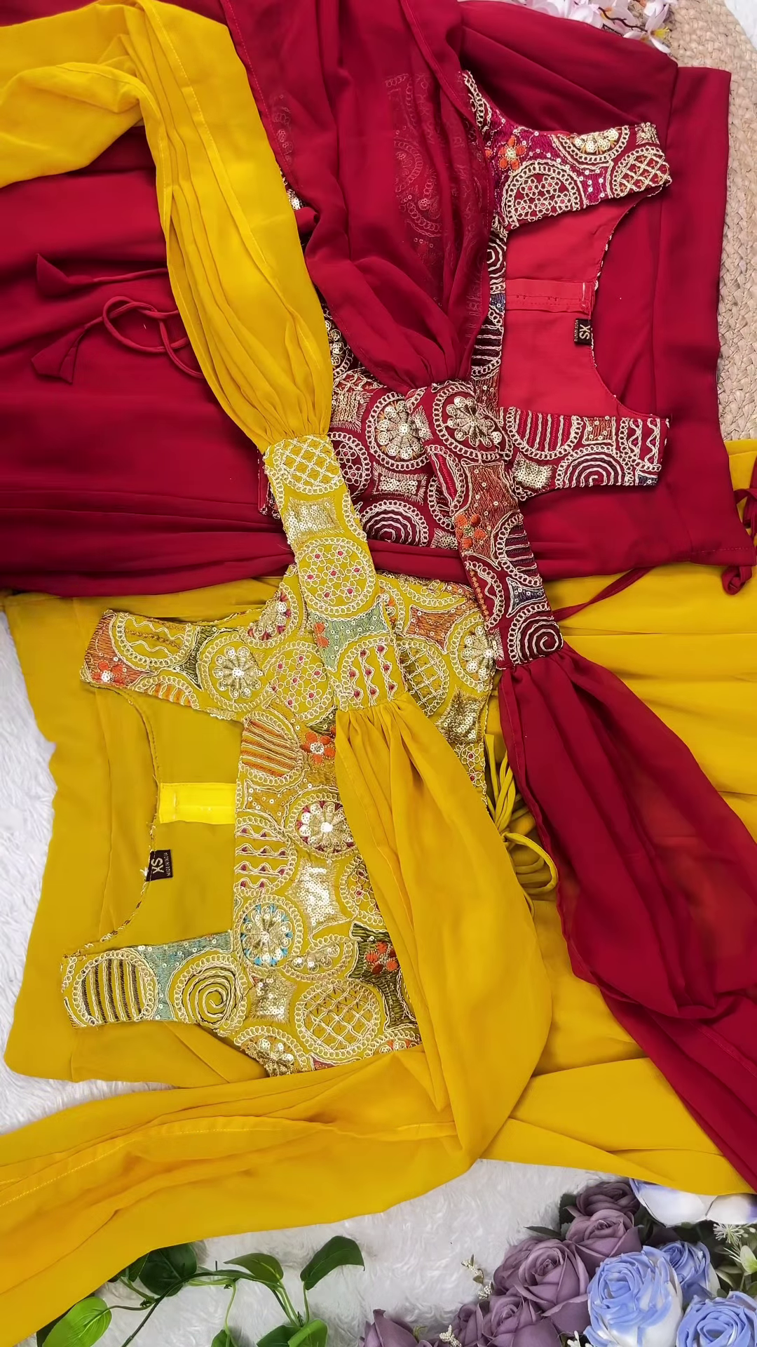 Golden Mustard Embroidered Lehenga Set - Image 3