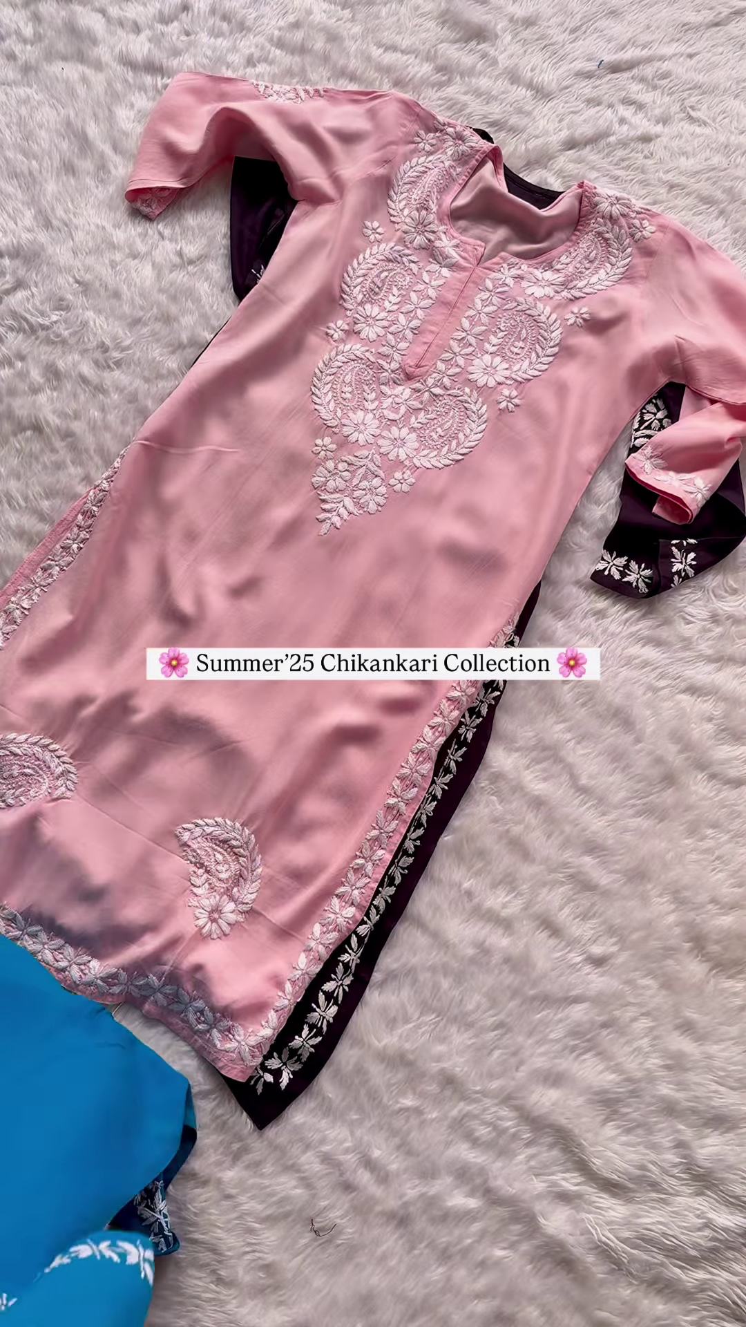 Blush Pink Chikankari Kurta – Summer '25 Collection - Image 5