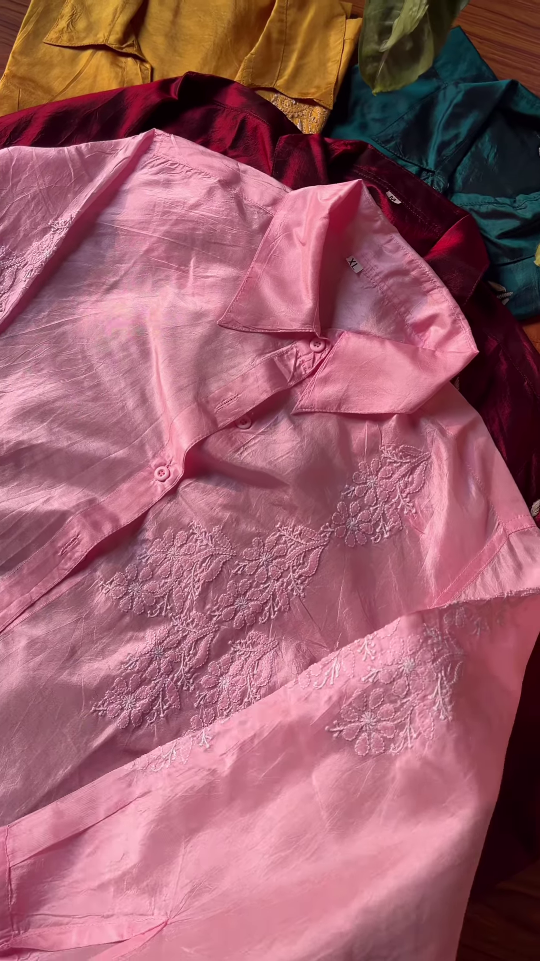 Women's Premium Satin Embroidered Shirt - Image 2