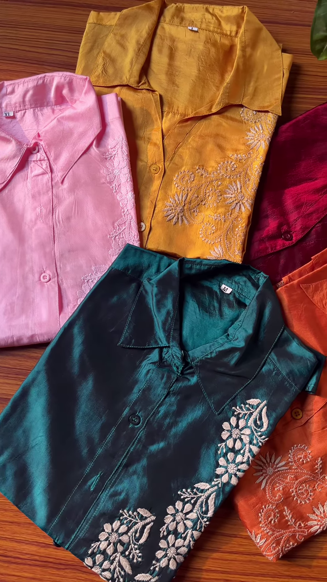 Women's Premium Satin Embroidered Shirt