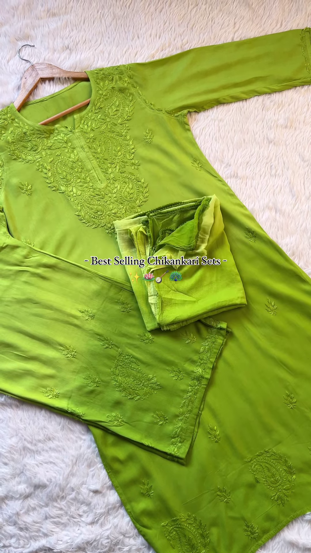 Ruby Red Chikankari Kurta Set – Timeless Elegance - Image 2