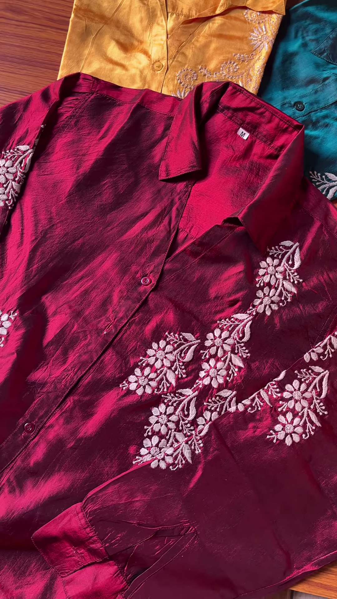 Women's Premium Satin Embroidered Shirt - Image 3