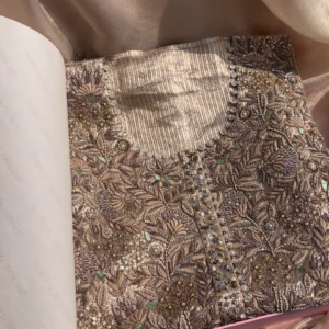 Brocade Tissue Handcrafted Ensemble – Regal Elegance