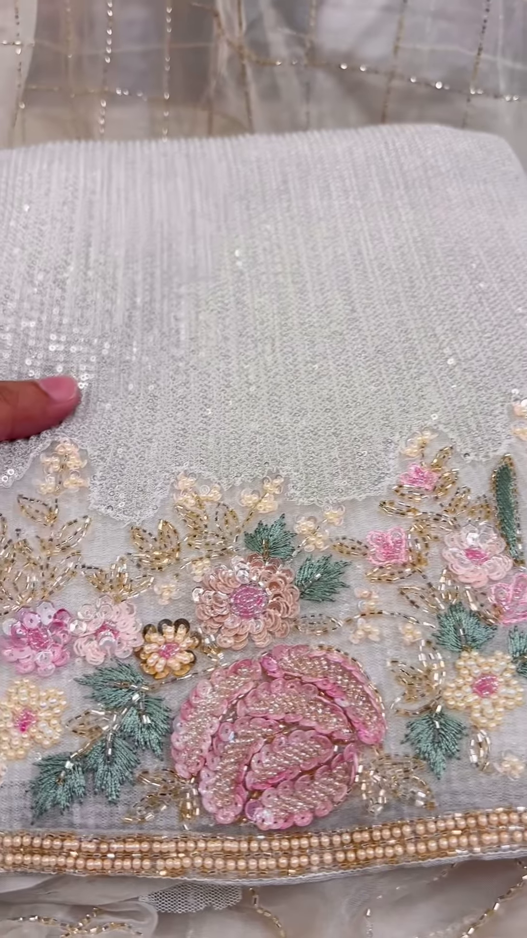 Elegant Hand-Embroidered Designer Suit with Net Dupatta - Image 2