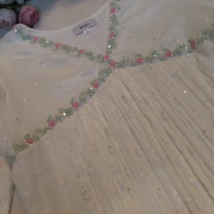 Lavender Floral Embroidered Kurta Set