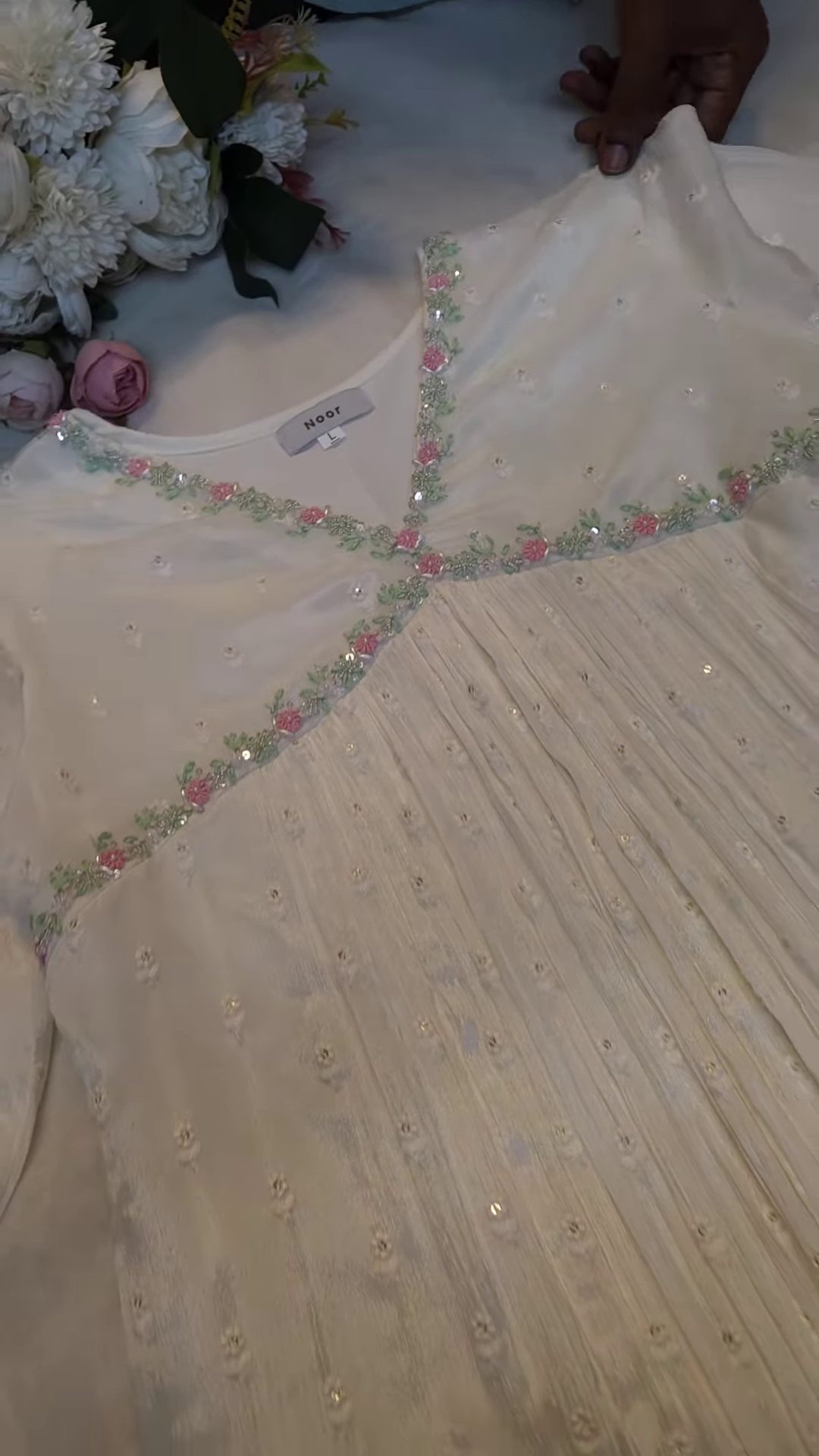 Lavender Floral Embroidered Kurta Set