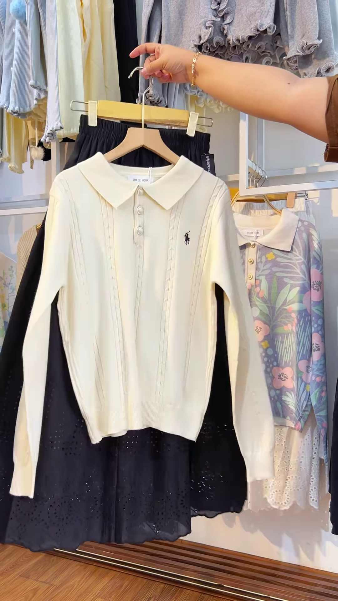 Chic Brown Bow Embroidered Oversized Shirt - Image 5