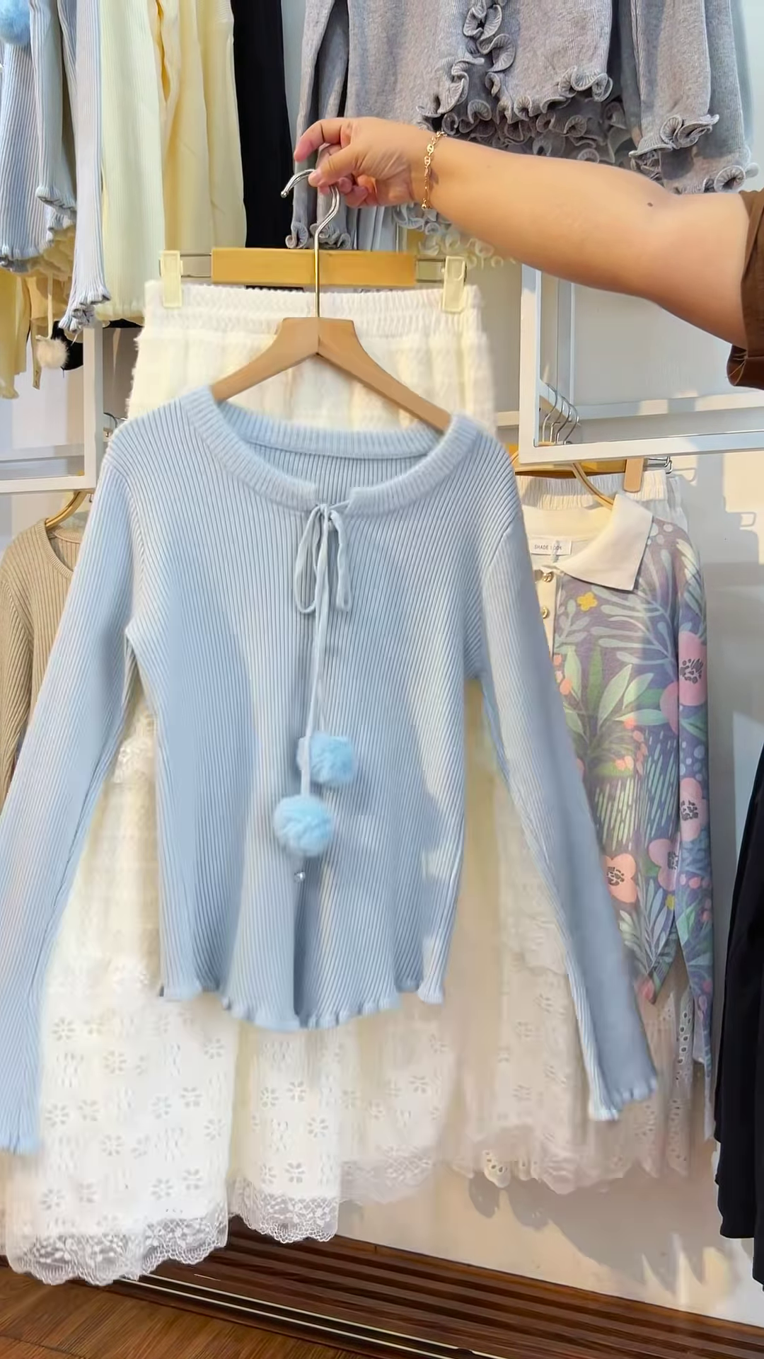 Chic Brown Bow Embroidered Oversized Shirt - Image 2