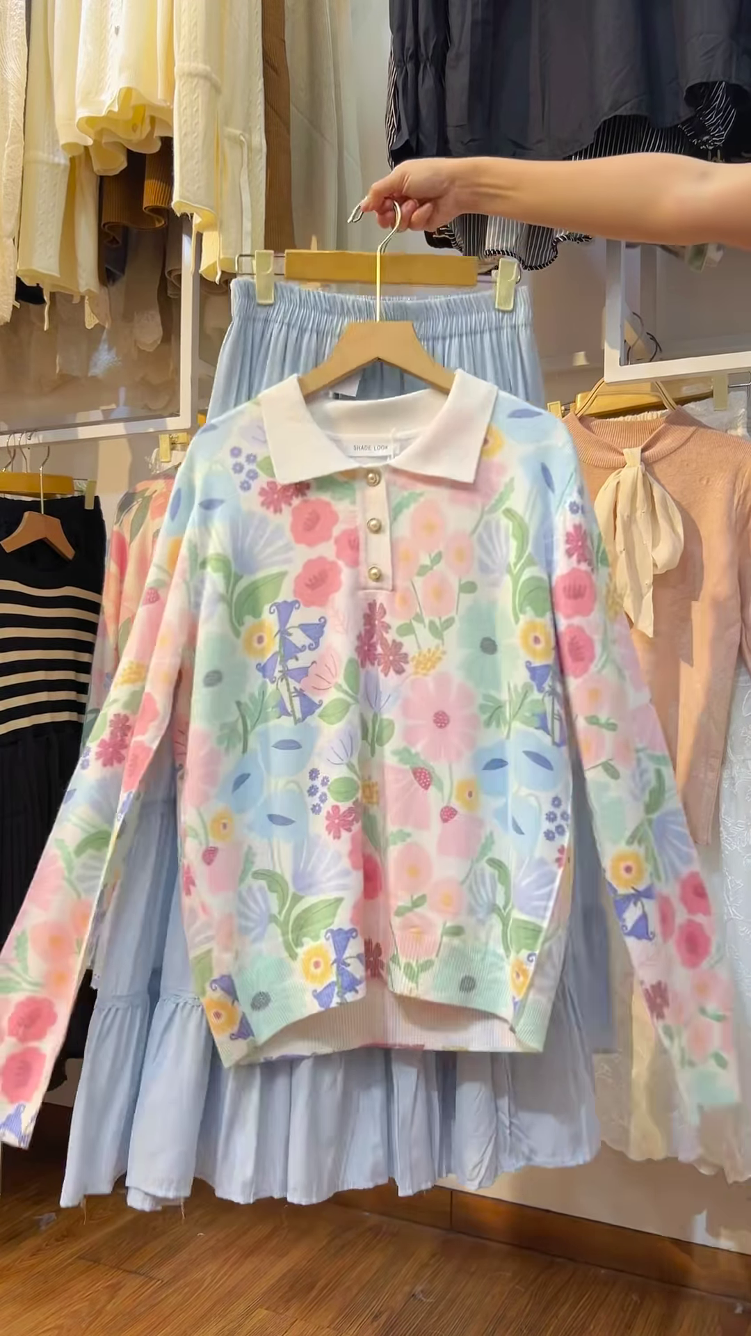 Elegant Pink Floral Embroidered Lace Shirt