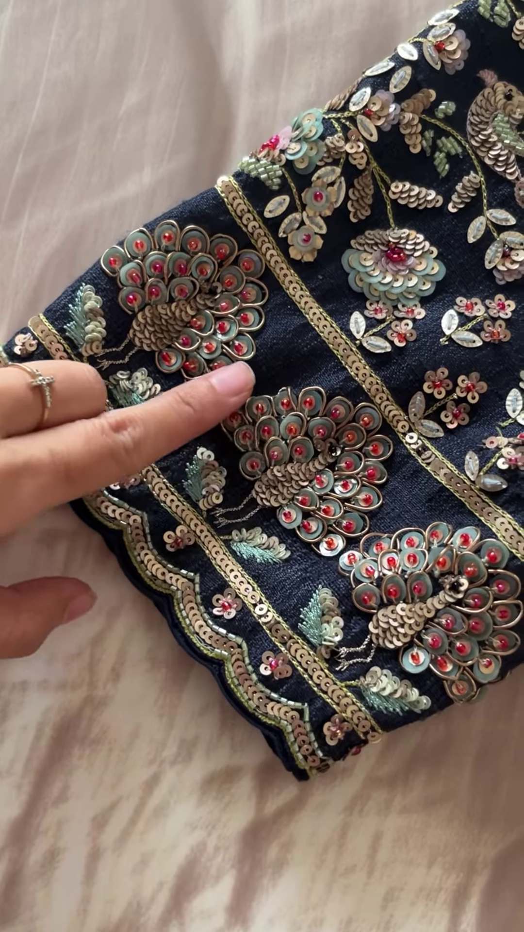 Midnight Bloom Embroidered Lehenga Set - Image 3