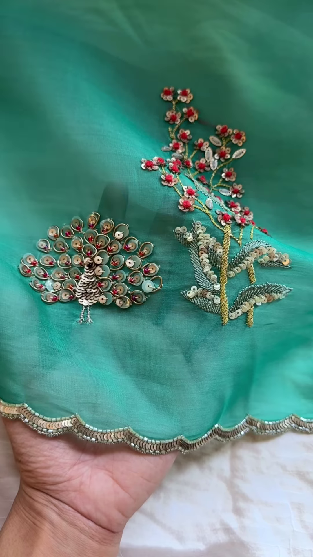 Emerald Enchantment Embroidered Lehenga Set - Image 2