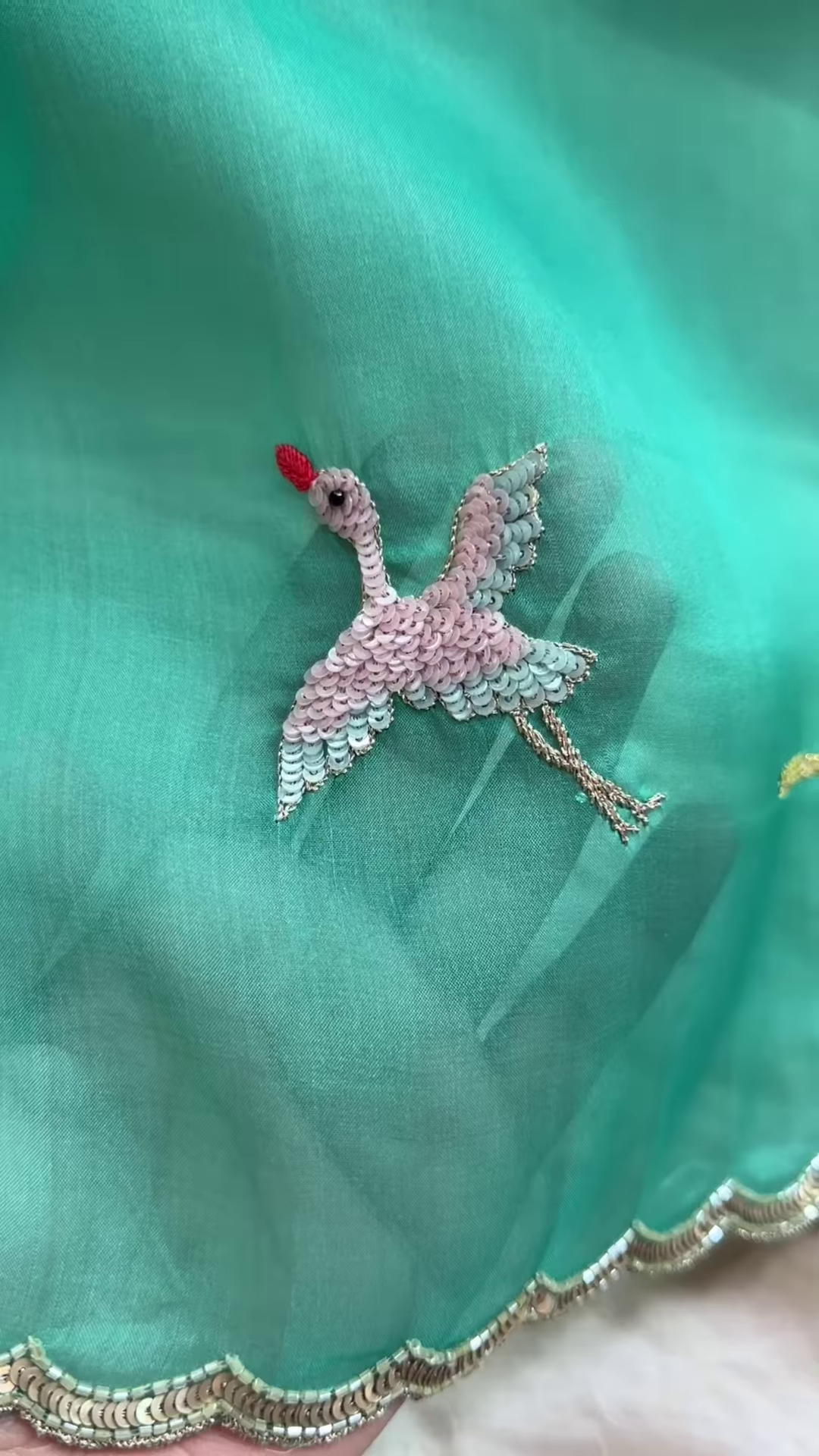 Emerald Enchantment Embroidered Lehenga Set - Image 3