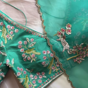 Emerald Enchantment Embroidered Lehenga Set