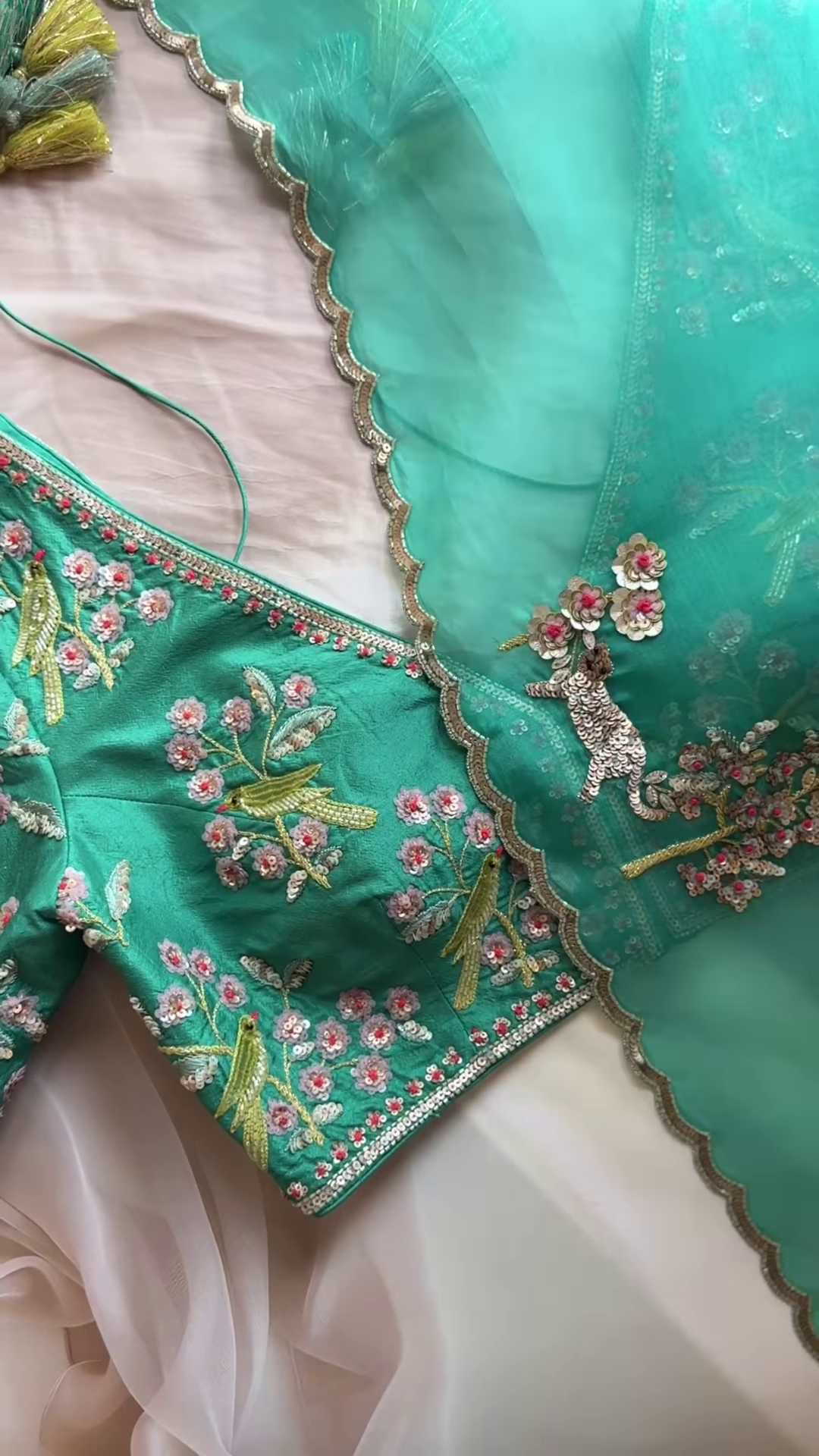 Emerald Enchantment Embroidered Lehenga Set
