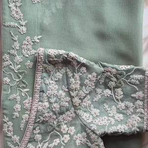 Mint Elegance Embroidered Suit Set