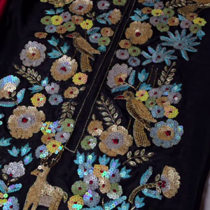 Black Hand-Embroidered Sequin Jacket Kurta