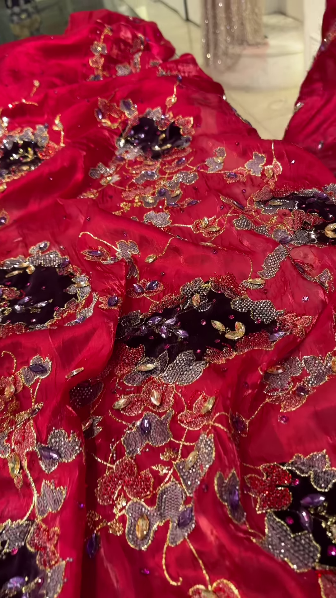 Scarlet Bloom Handcrafted Lehenga Set