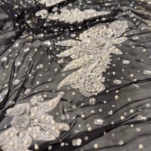 Midnight Elegance Black Embellished Saree