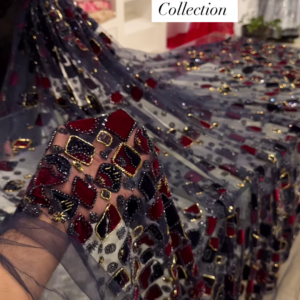 Midnight Mosaic Navy Blue Embellished Saree