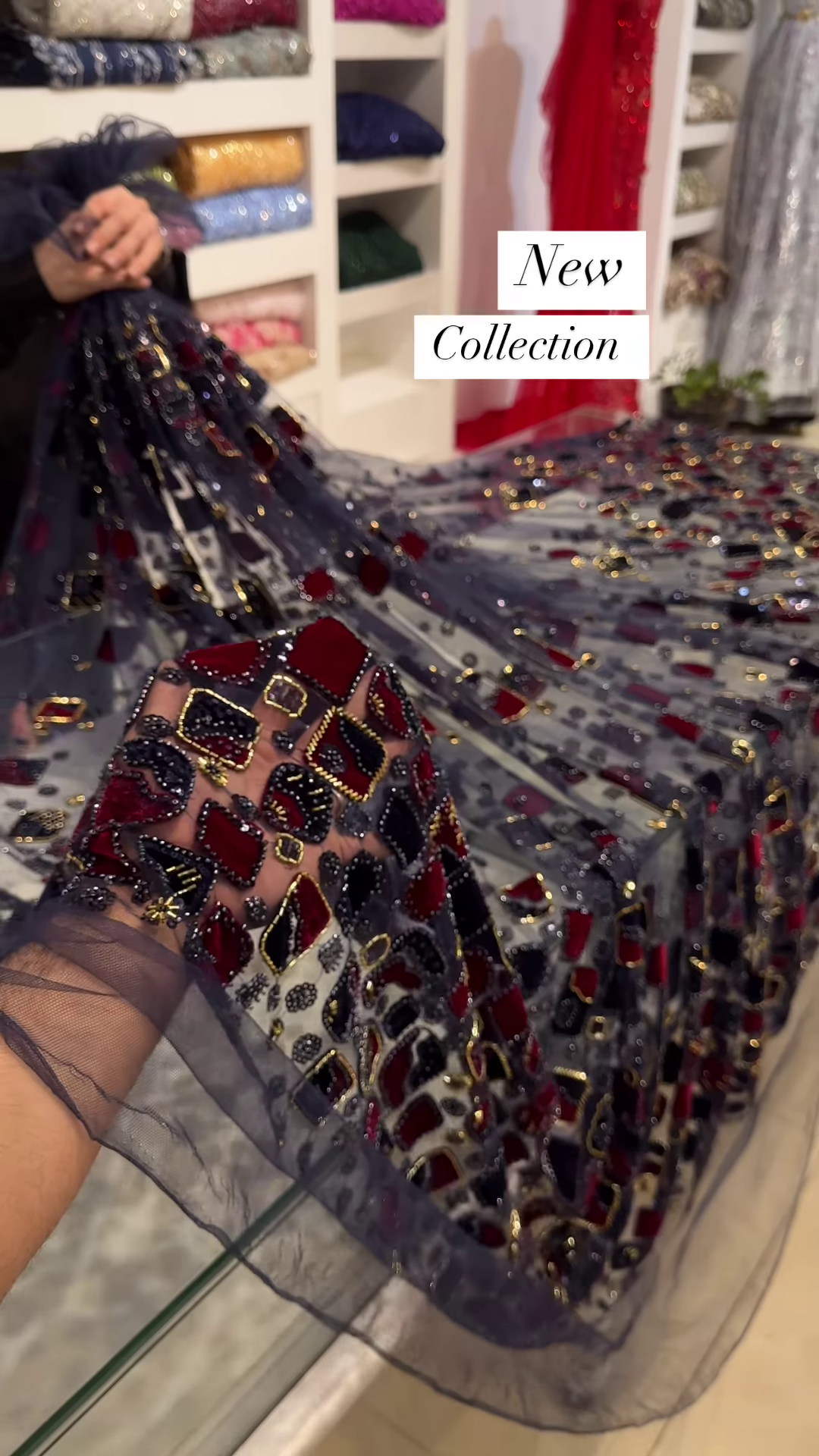 Midnight Mosaic Navy Blue Embellished Saree