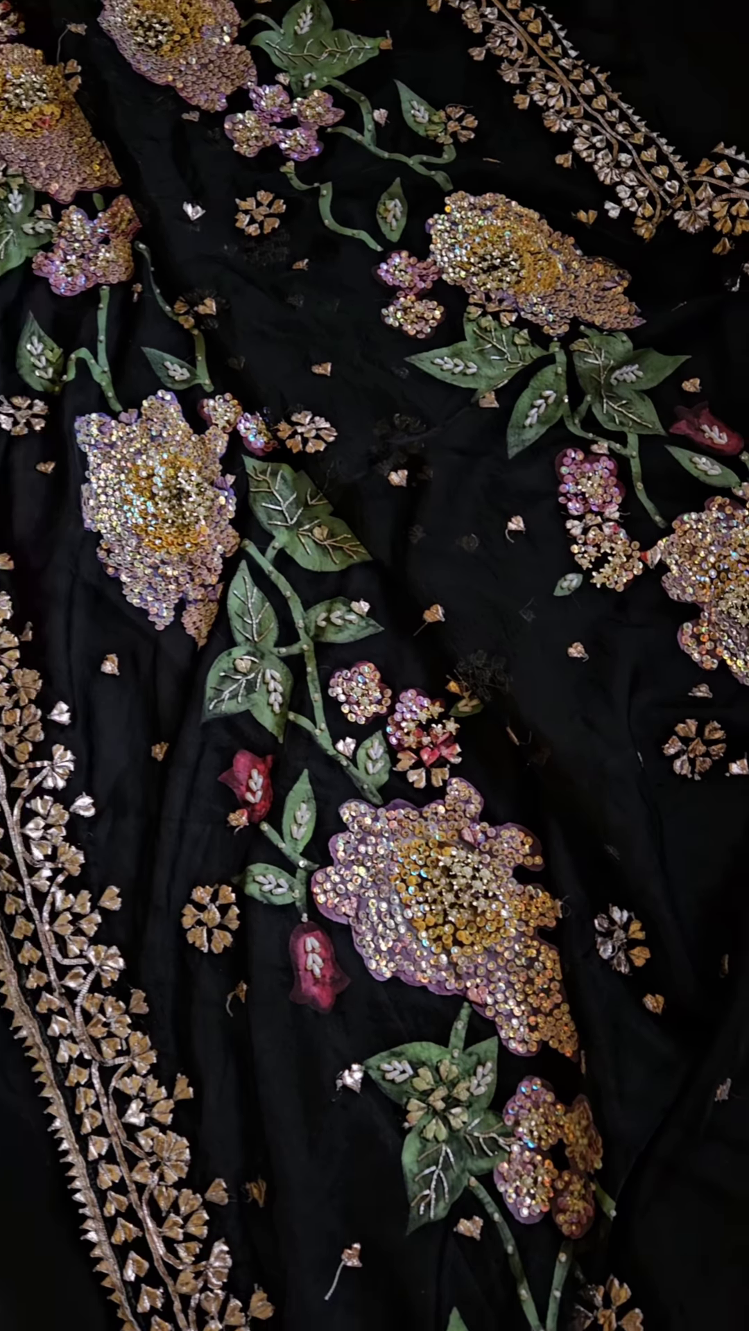 Midnight Bloom Black Embroidered Ensemble - Image 3