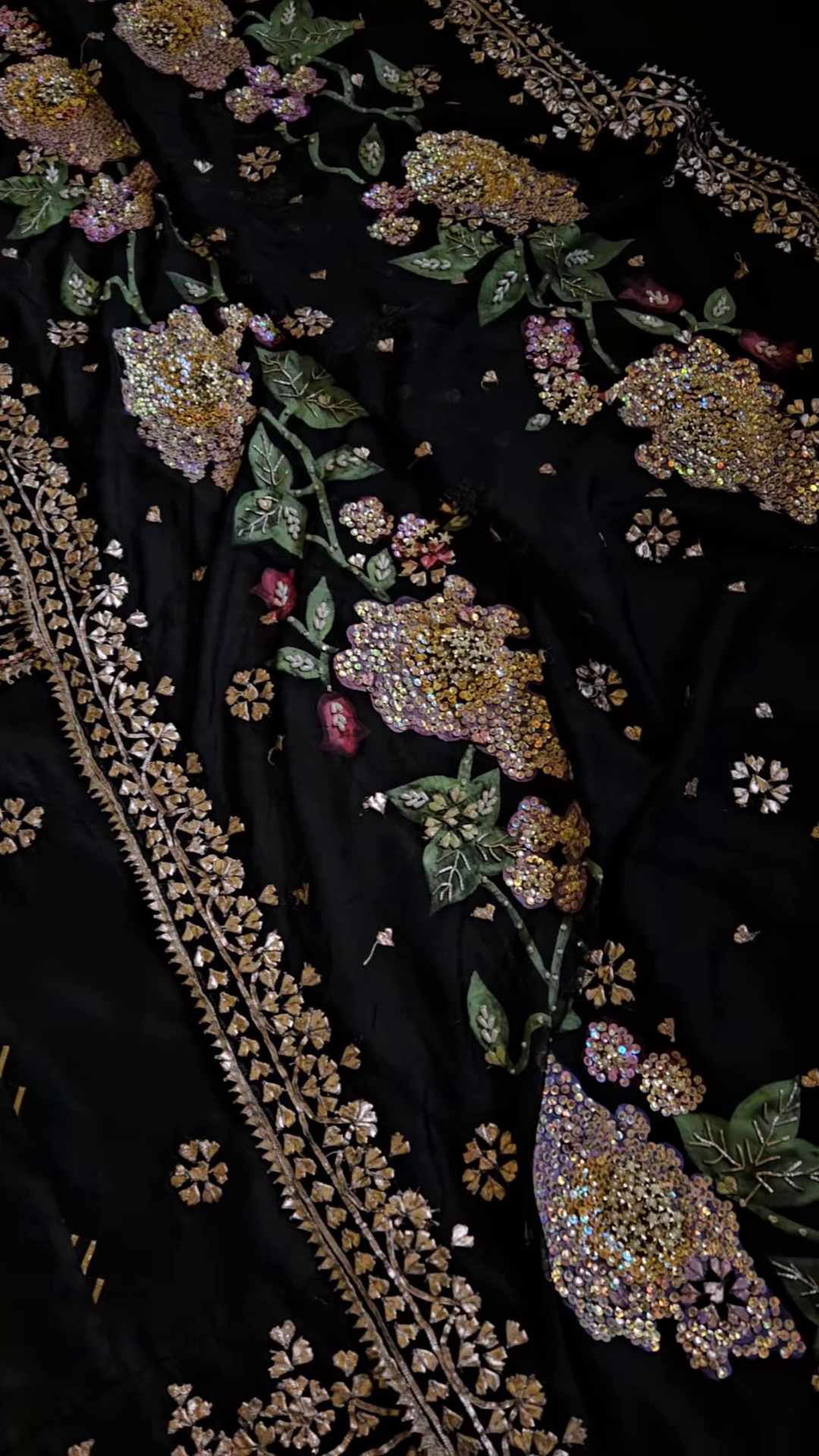 Midnight Bloom Black Embroidered Ensemble - Image 2