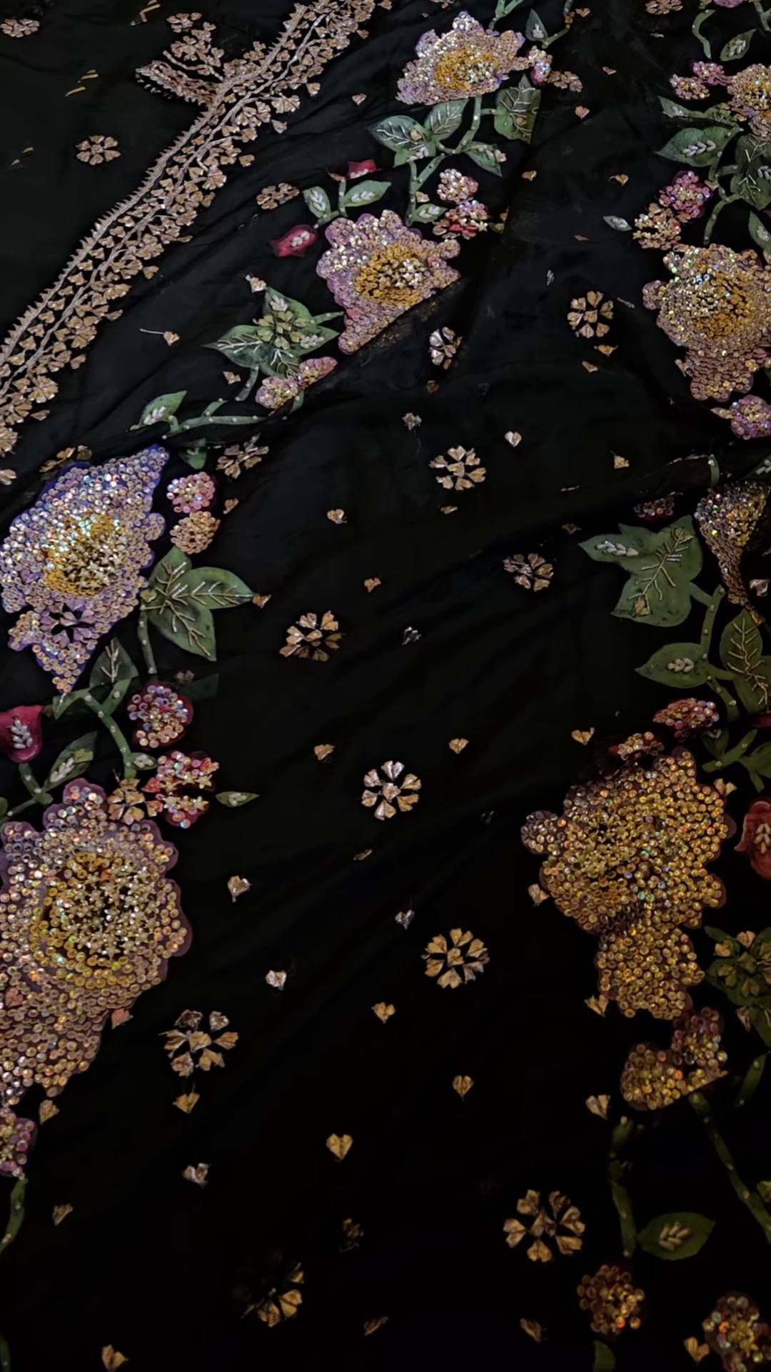 Midnight Bloom Black Embroidered Ensemble - Image 4