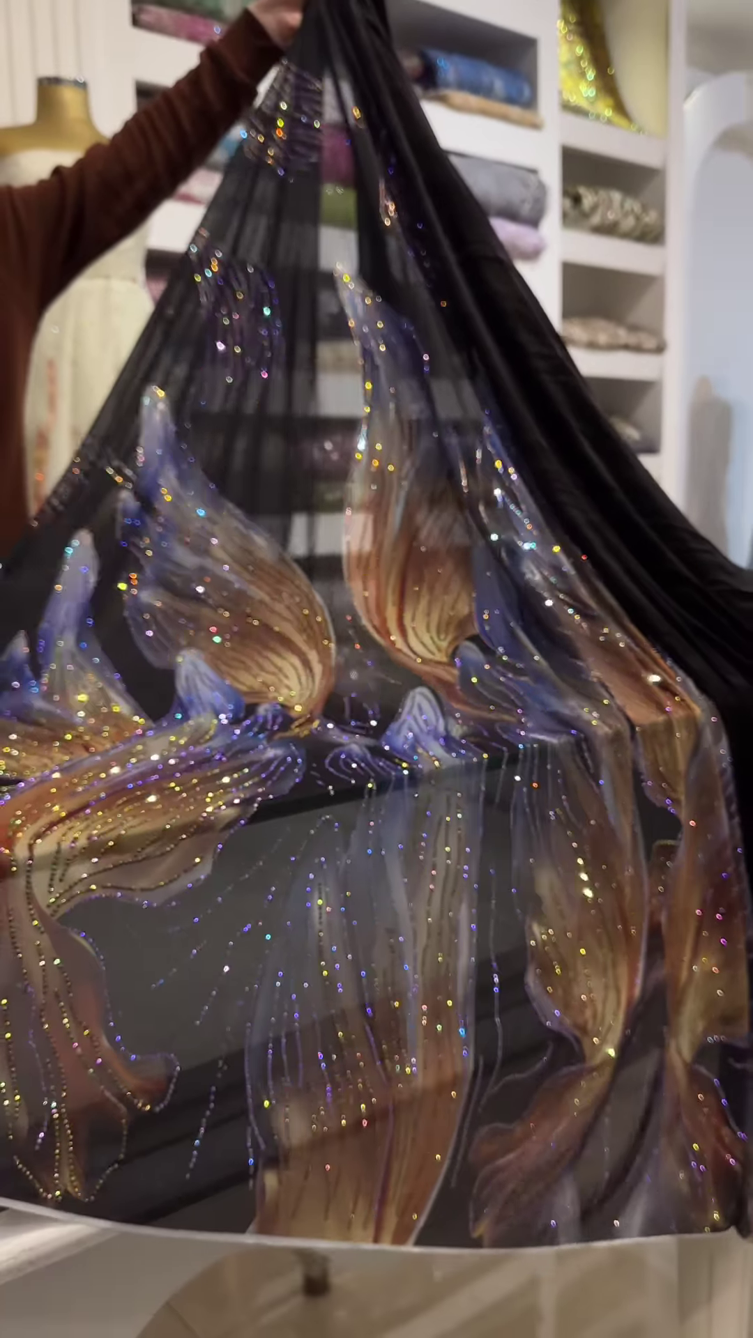 Midnight Mirage Embellished Fabric