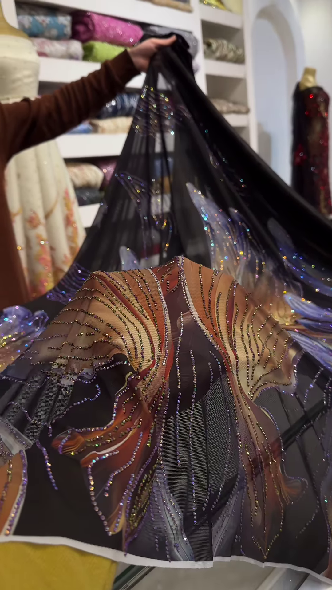 Midnight Mirage Embellished Fabric - Image 2