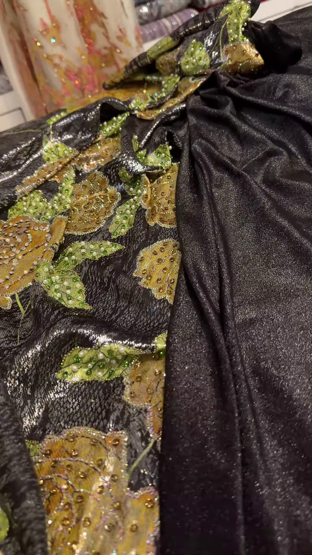 Golden Bloom Luxe Jacquard Fabric