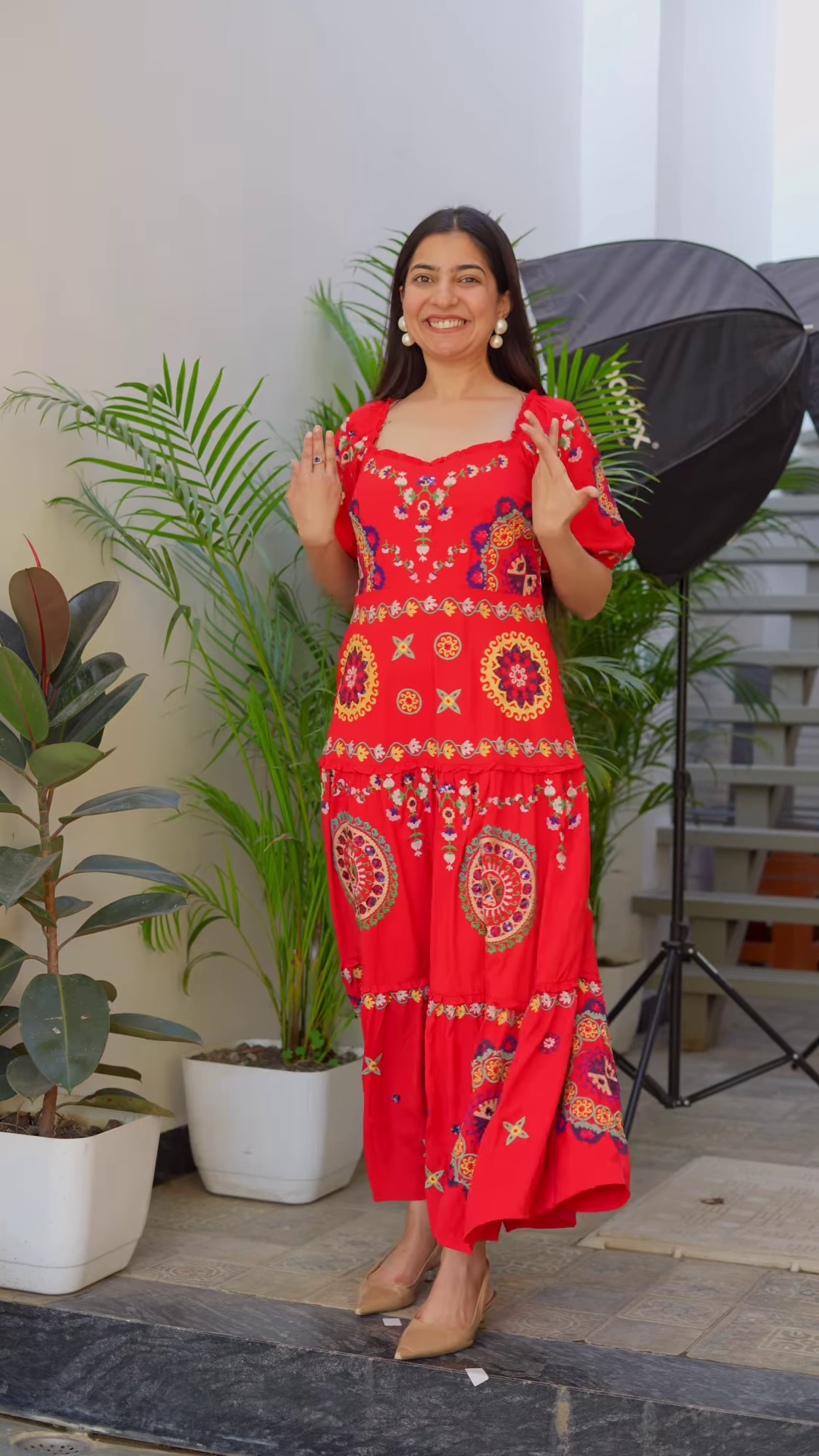 Tropical Bliss Pineapple Embroidered Halter Dress - Image 5