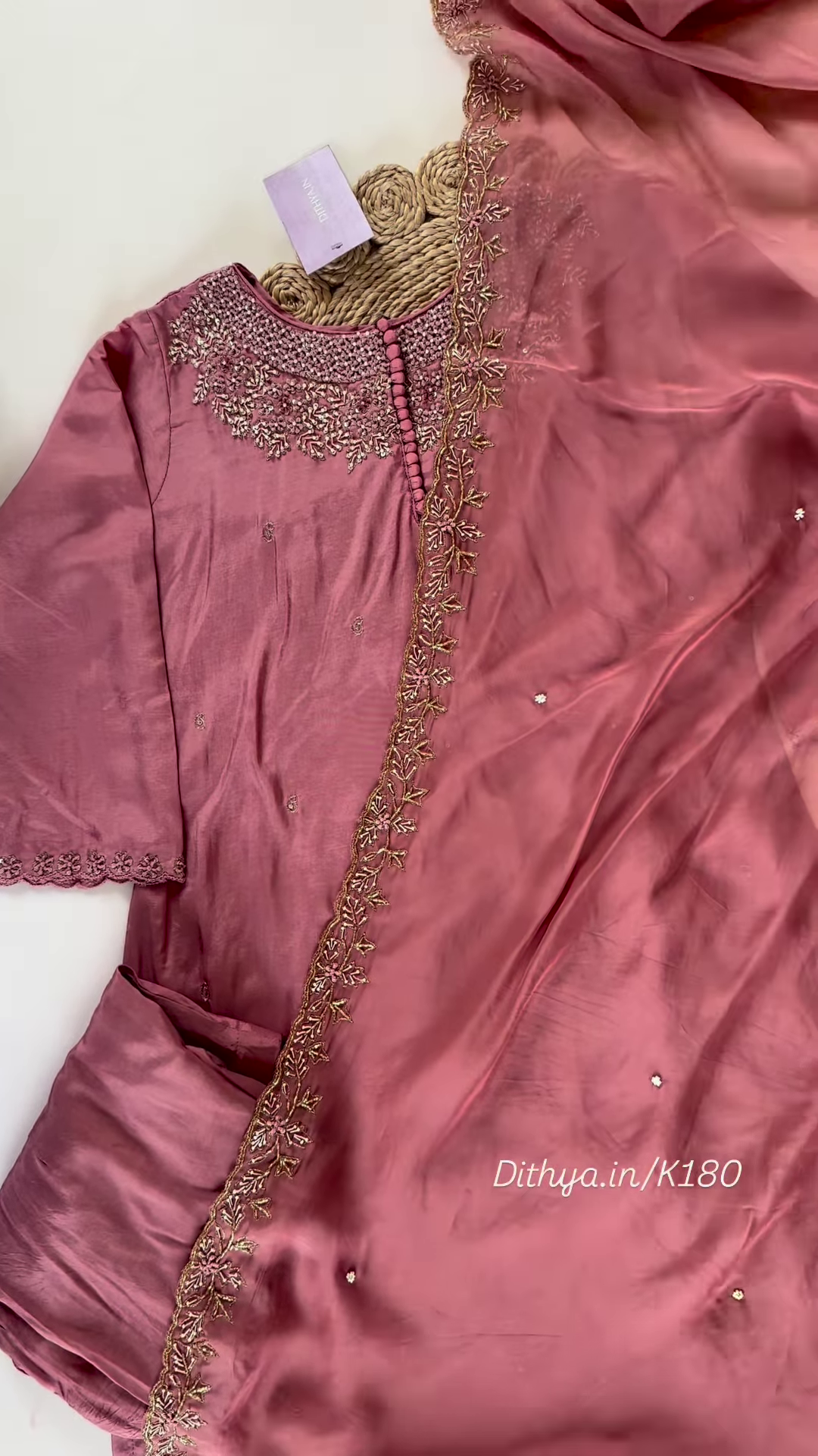 Regal Lavender Embroidered Chanderi Suit Set - Image 2