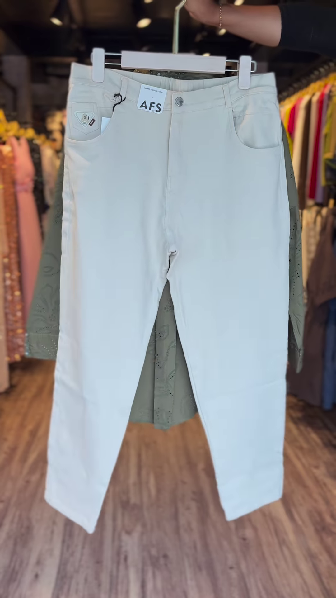 Olive Green Eyelet Embroidered Coord Set - Image 2