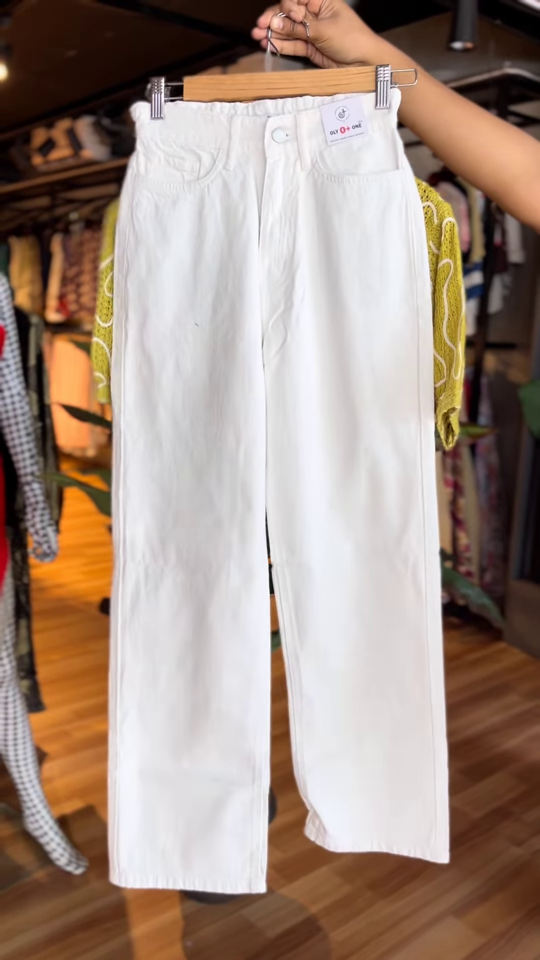 Lime Mesh Shirt Co-ord Set with White Ribbed Tank & Wide-Leg Trousers - Image 2