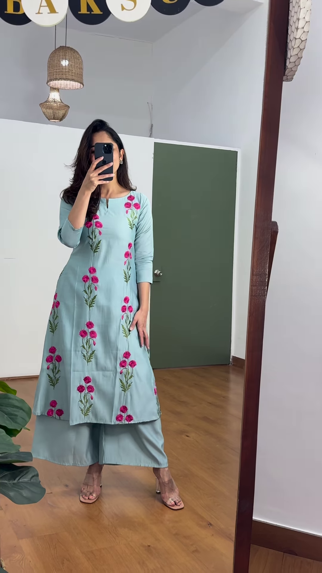 Olive Bloom Embroidered Co-Ord Set – Ethnic Charm with a Modern Twist - Image 2