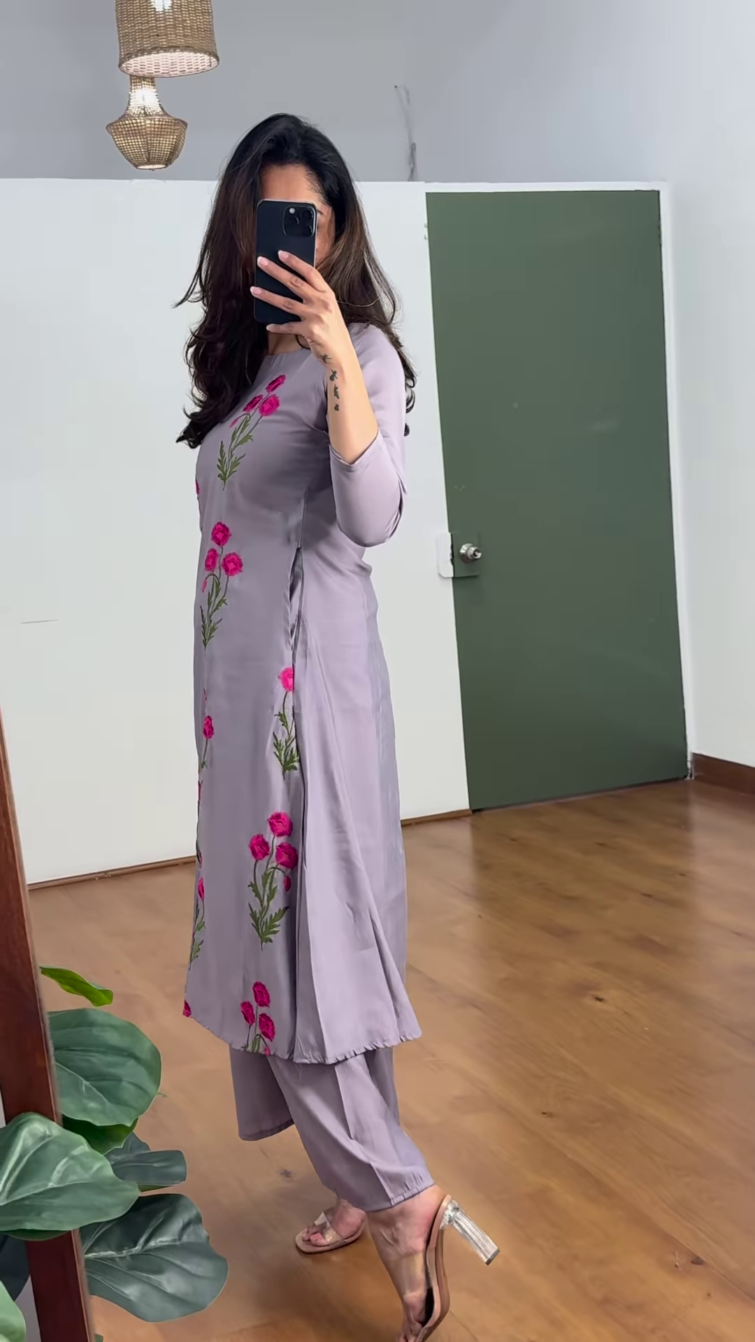 Olive Bloom Embroidered Co-Ord Set – Ethnic Charm with a Modern Twist - Image 3