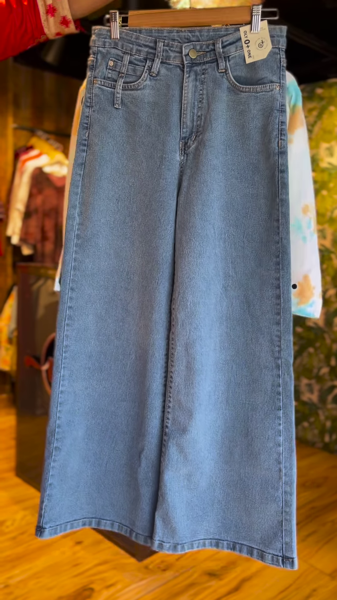 Pastel Tie-Dye Shirt with Denim Culottes – Street Style Co-ord Set - Image 2