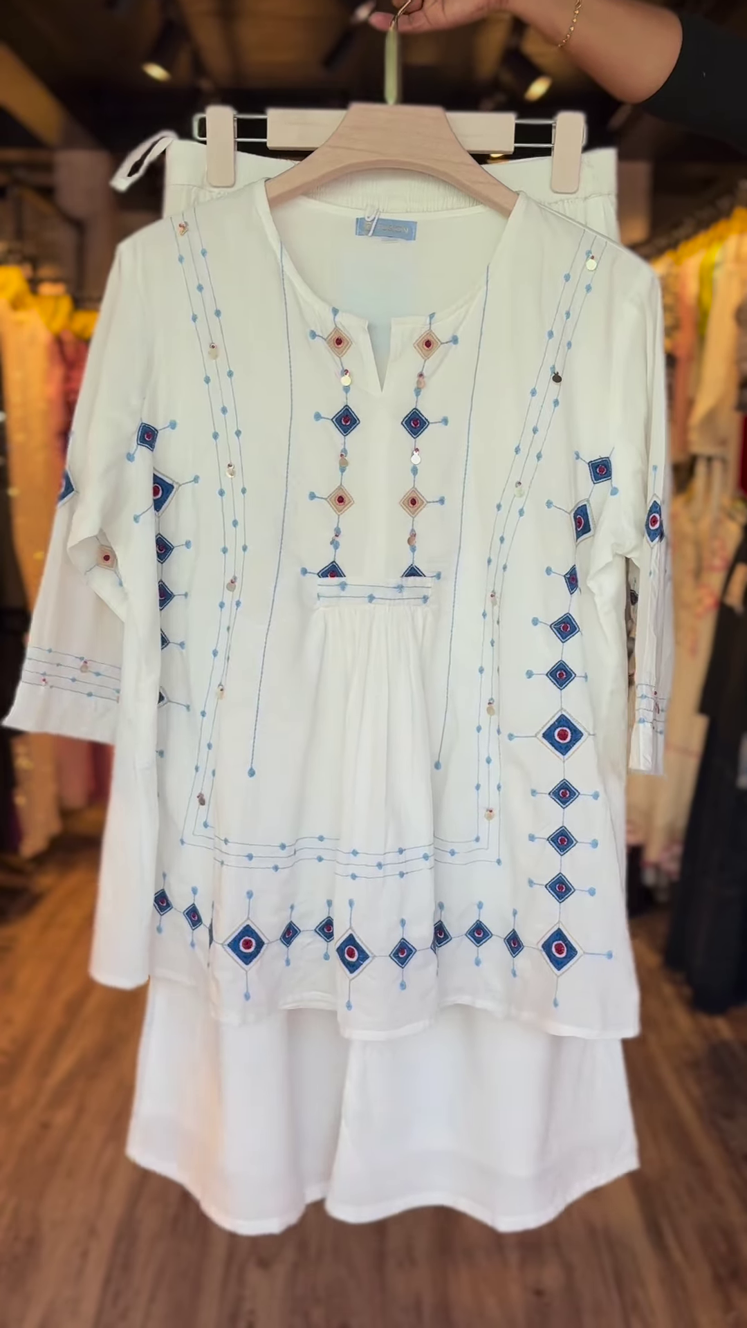 Ivory Mirage – Hand-Embroidered Cotton Co-ord Set