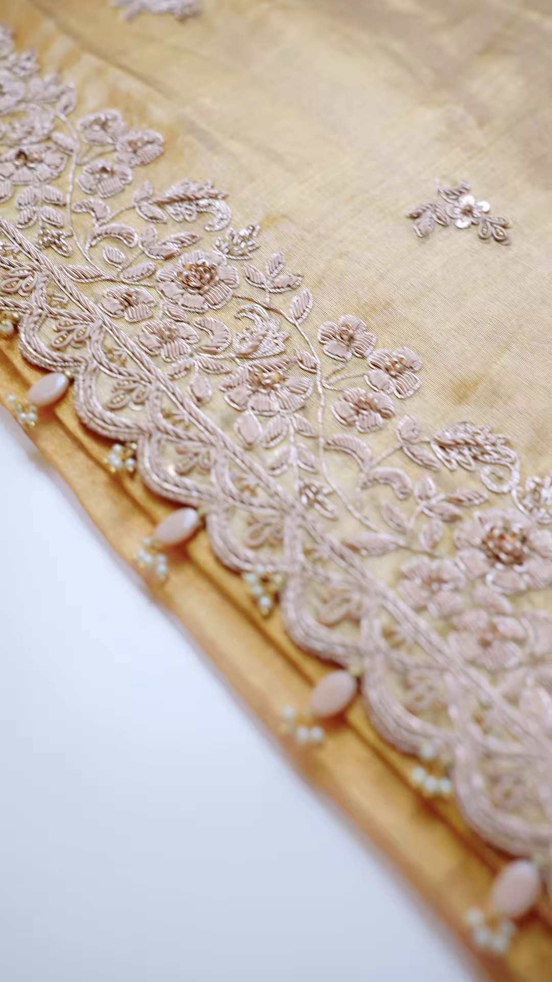 Golden Radiance Organza Embroidered Suit Set - Image 2