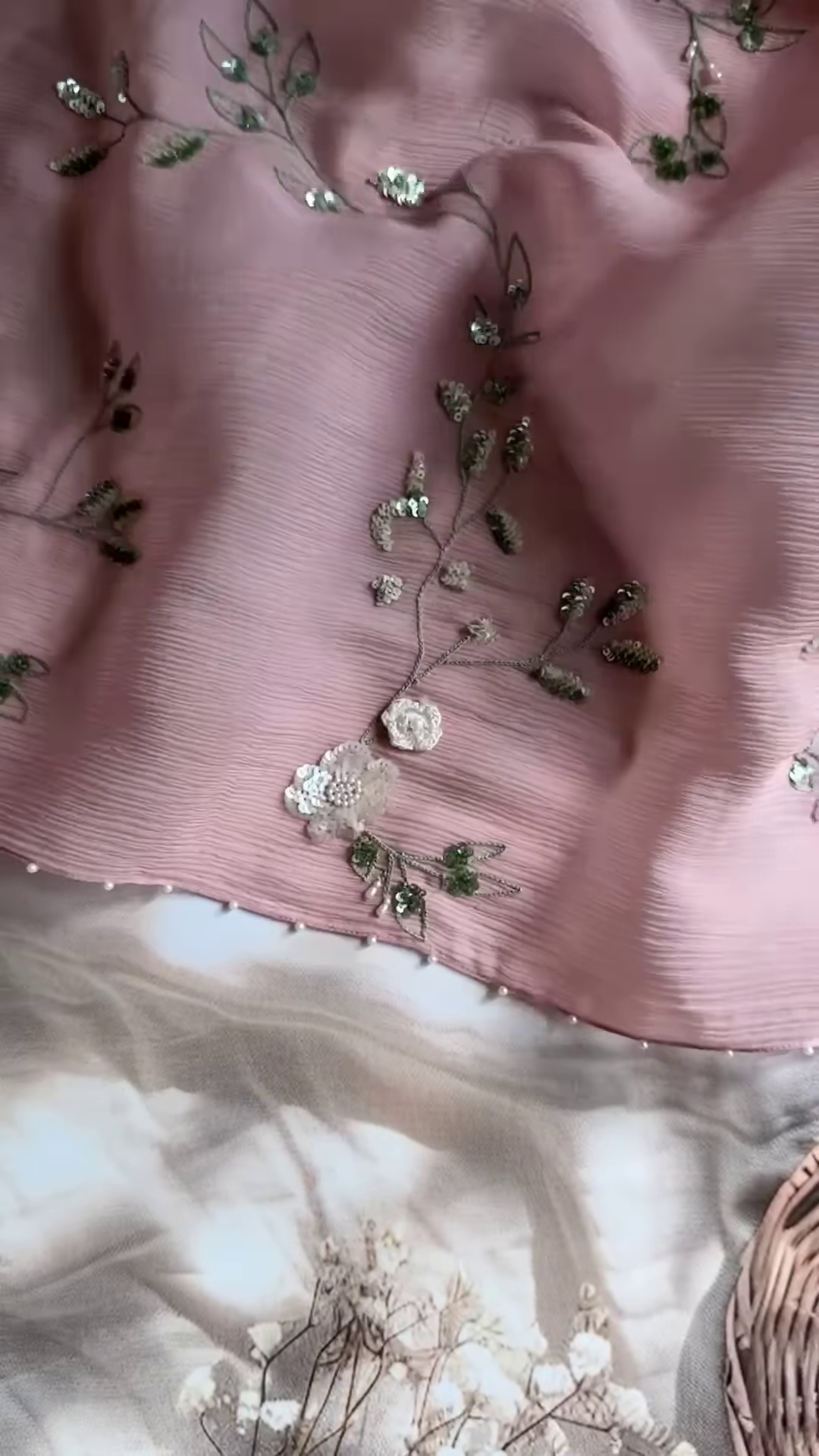 Blush Pink Embroidered Tie-Up Blouse - Image 2