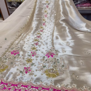 Ivory Silk Embroidered Lehenga Set