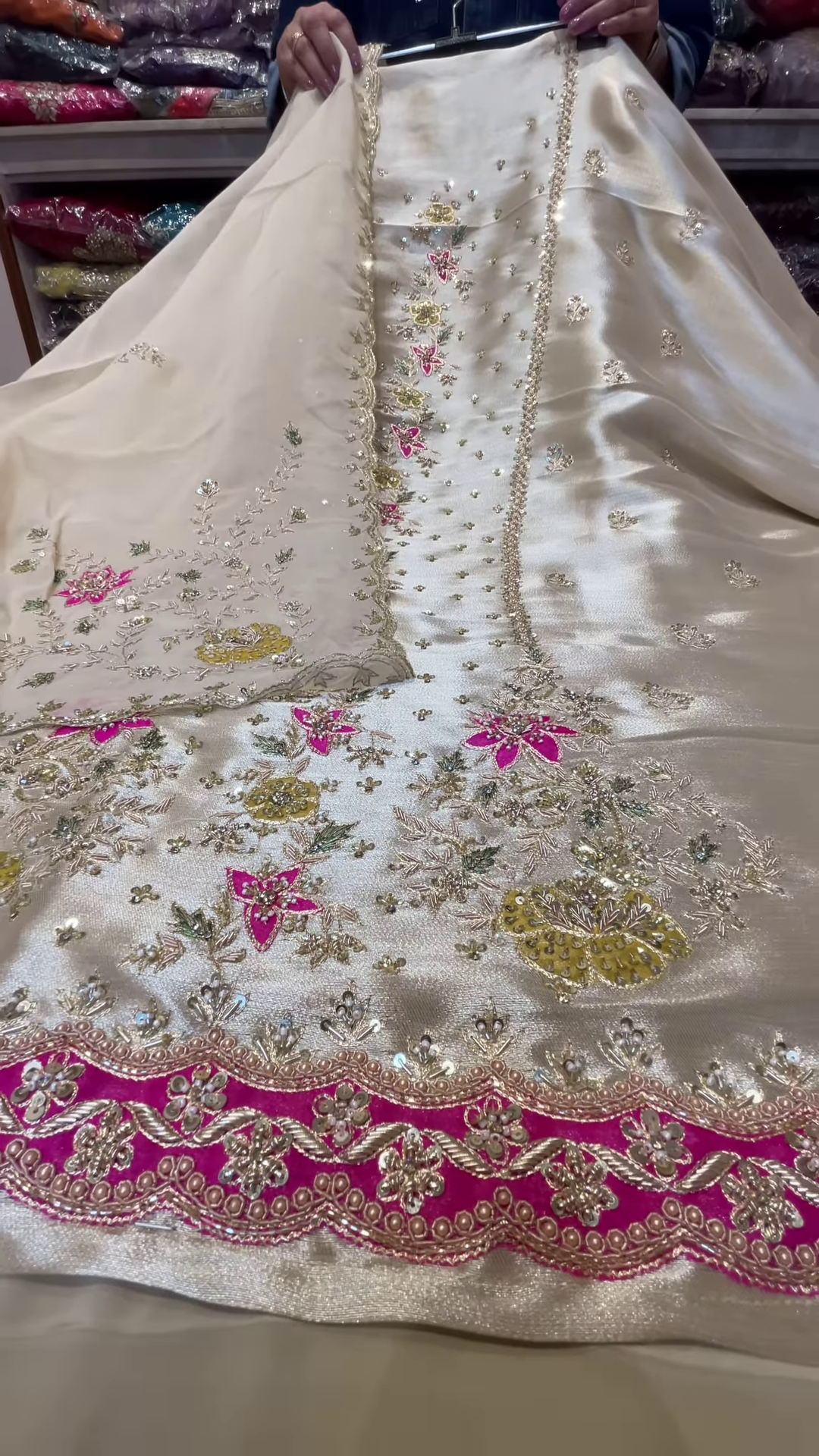 Ivory Silk Embroidered Lehenga Set - Image 2
