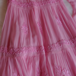 Roseblush Embroidered Chiffon Long Dress