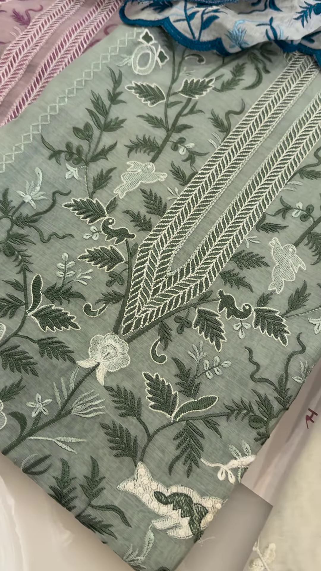 Embroidered Botanical Garden Unstitched Suit Fabric