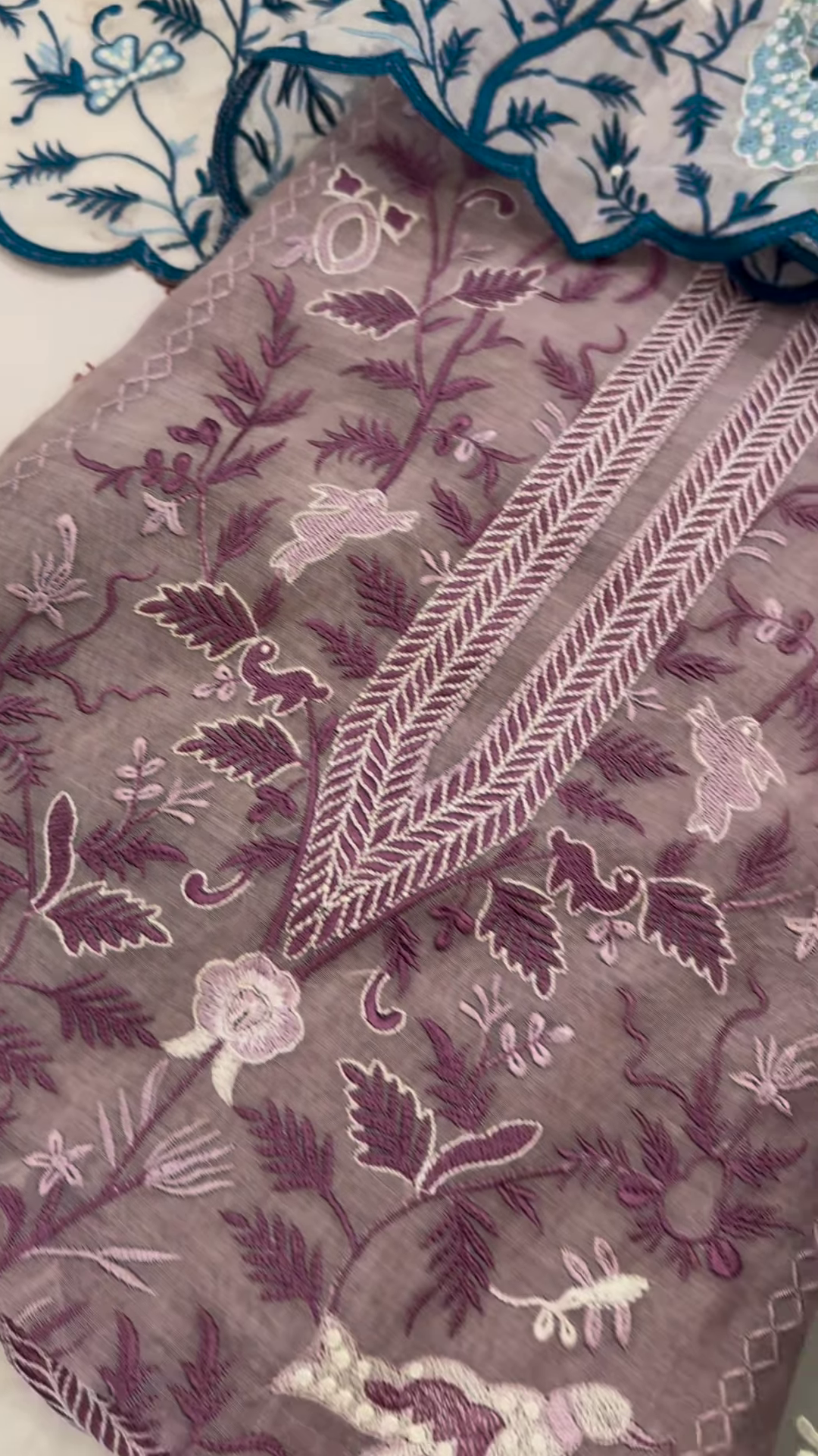 Embroidered Botanical Garden Unstitched Suit Fabric - Image 3