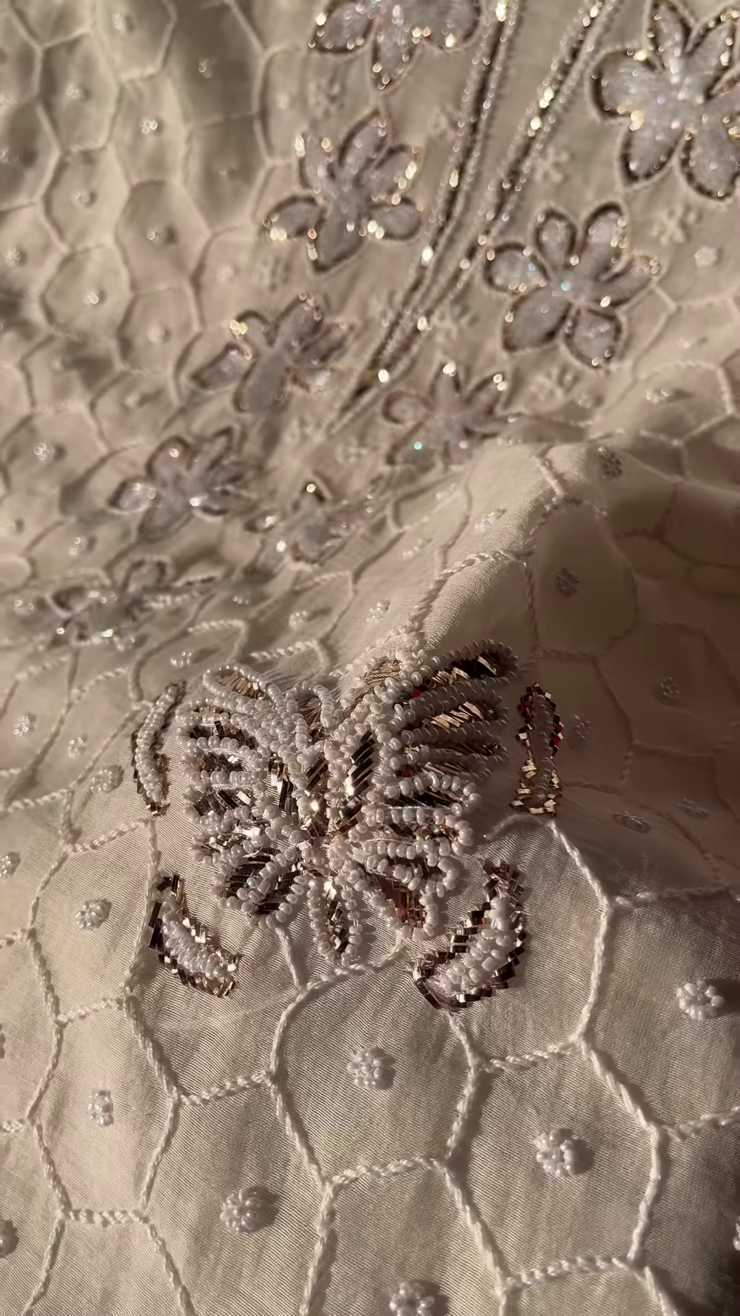 Cream Tarkashi Embroidered Unstitched Suit Set - Image 2